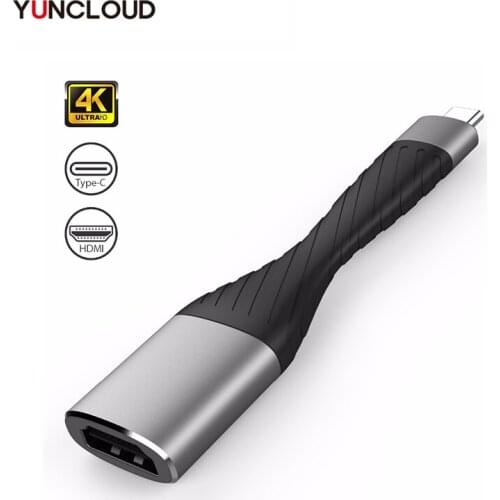 YUNCLOUD USB Adapter USB-C HUB TYPE-C TO DP TO 4K@60Hz HDMI-compatible TO VGA HUB Three Stage Spliter Type C HUB