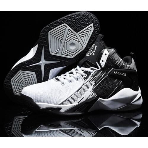 Damyuan High Top Womens Mens Breathable Basketball Shoes Male Non-slip Durable Sports Shoes Damping Male Sneakers Size 36- 48