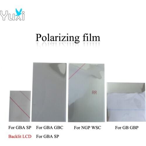 YuXi 5pcs Polarizing film Backlit Screen Modify Part For Gameboy GB DMG GBP GBC GBA SP NGP WSC Polarized Polarizer Filter Sheet