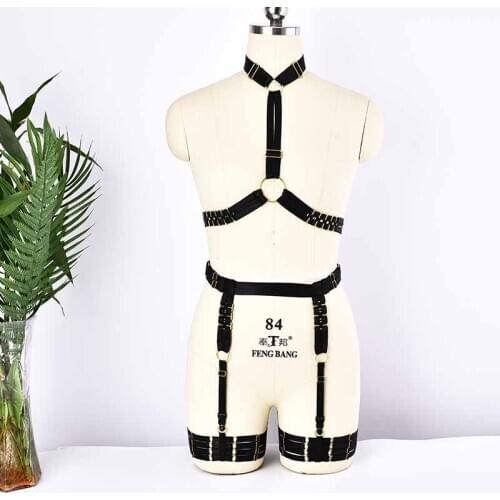 Golden Accessories O-Ring Body Harness Bra Strap Tops Chest Cage Belt Gothic Sexy Lingerie Punk Garter Stockings Suspender