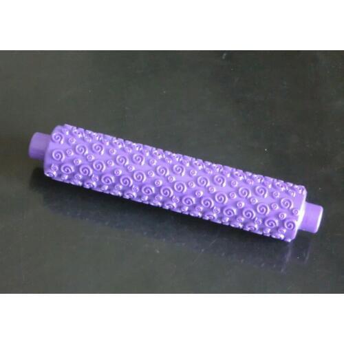 1Pc Retail Cake Tools Decoration Purple Fondant Decorative Embossing Sugarcraft Rolling Pin