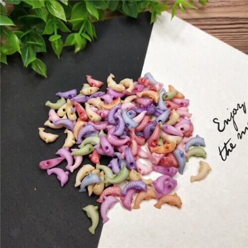 100pcs 4x12mm Small Fish Mixed Colors Plastic Perforation Beads for DIY Jewelry Making Earrings Necklace Bracelet Accessories