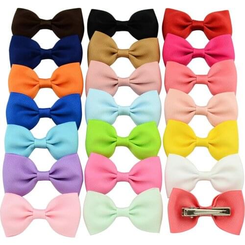 100pcs Solid Colors Dog Bows Large Dog Hair Clips Handmade Dog Hairpins Pet Dog Grooming Accessories