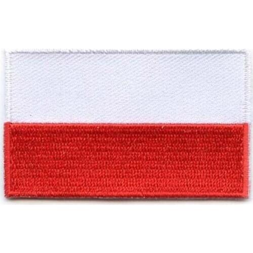 2.5" Poland Flag Embroidery Patch Made by Twill with Flat Broder and Iron On Backing Custom and MOQ50pcs free shipping by Post