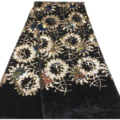 Velvet Lace Nigerian Lace Fabrics 2021 High Quality Lace with Velvet, Sequins Lace Fabric for Wedding M3553 African Lace Fabric