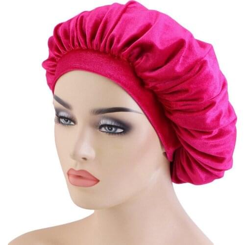 Velvet Turban Bonnets Women Hair Cover Sleep Cap Warmer Breathable Bandanas Hats Headwear Head Scarf Soft Beanies Night Cap