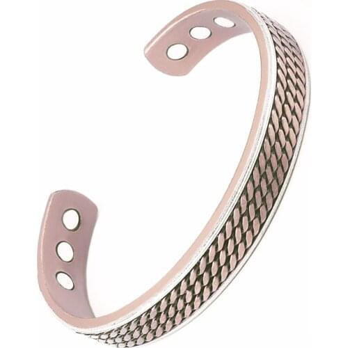 Red Copper Color Button Pattern Bracelet Promoting Blood Circulation Magnetic Health Bracelet