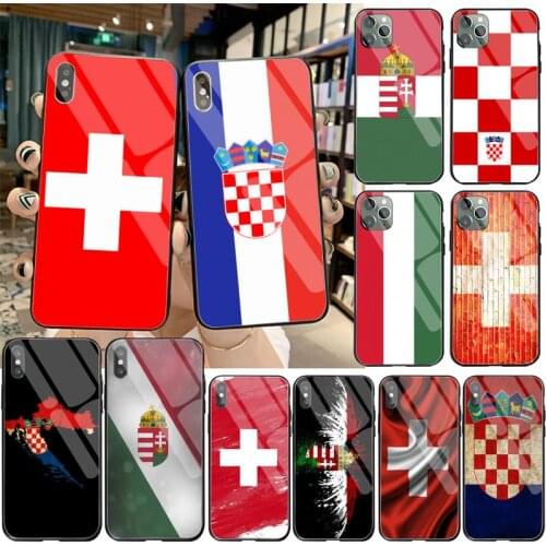 Hungary switzerland croatia flag Phone Case Tempered Glass For iPhone 12 pro max mini 11 Pro XR XS MAX 8 X 7 6S 6 Plus SE 2020