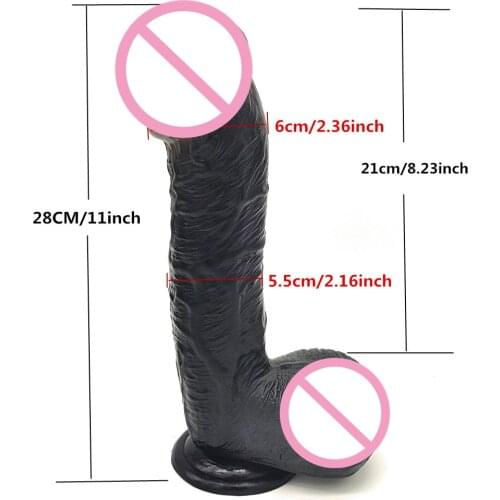 Black Giant Realistic Dildo with Strong Suction Cup Super Huge Dildos Big Glans Artificial Penis 6cm Thick Dick Adult Sex Toys