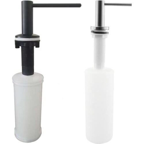 300ML Kitchen Sink Soap Dispenser Black ABS Dispenser Detergent Liquid Soap Lotion Dispensers 304 Stainless Steel Head