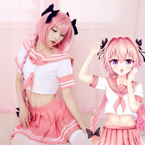 Fate Apocrypha Rider Astolfo Cosplay JK School Uniform Sailor Suit Women Fancy Outfit Anime Halloween Costume cosplay Fate suits