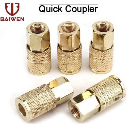 Air Line Hose Compressor Fittings 1/4" NPT Quick Coupler Connector Tools For Air Compressor Female Thread Solid Brass