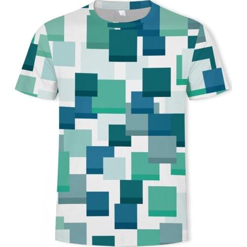 Mens T-shirt new 3D printing, refreshing in summer, tops, T-shirts, street creative fashion sports stretch T-shirts