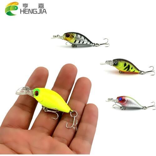 HENGJIA 1pc Mini Crankbait fishing lure Crank Bass Bait pesca Wobblers Hard Fishing Tackle Plastic pike trolling bait 5cm 4.4g