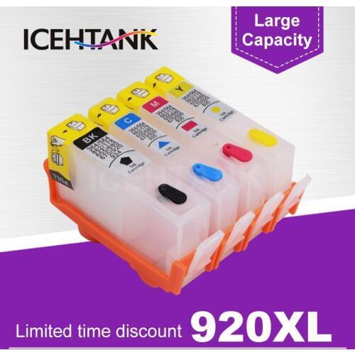 ICEHTANK Refillable Ink Cartridge For HP 920 920XL For HP Officejet 6000 6500 6500 Wireless 6500A 7000 7500 7500A Printer
