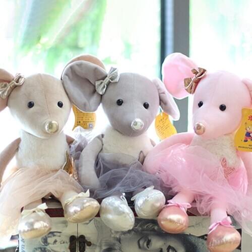 18 Inch Cute Ballerina Mouse Plush Doll Soft Stuffed Animal Toys for Children Girl Christmas Birthday Gifts Nap Pillow Cushion
