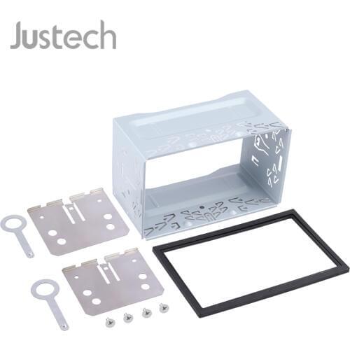 Justech For VW Series Universal Double 2 Din Fitting Cage Kit Car Stereo Radio Mounting Headunit Frame For PASSAT GOLF JETTA