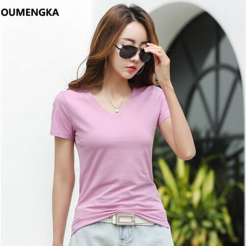 Summer High Quality 6 Color S-3XL Plain T Shirt Women Cotton Elastic Basic Tshirt Woman Casual Tops Short Sleeve T-shirt