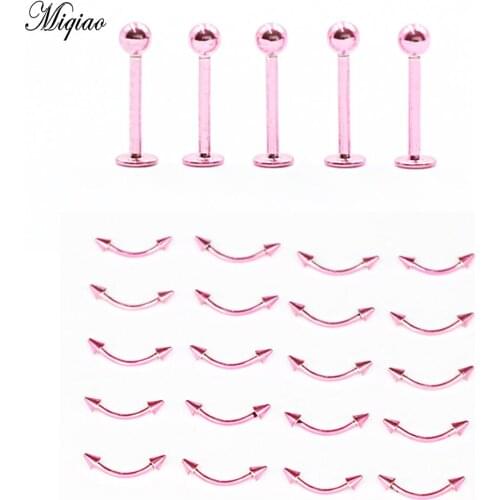Miqiao 10 Pcs European and American Hot-selling Piercing Jewelry Fashion Stainless Steel Eyebrow Nail Lip Nail Mix and Match