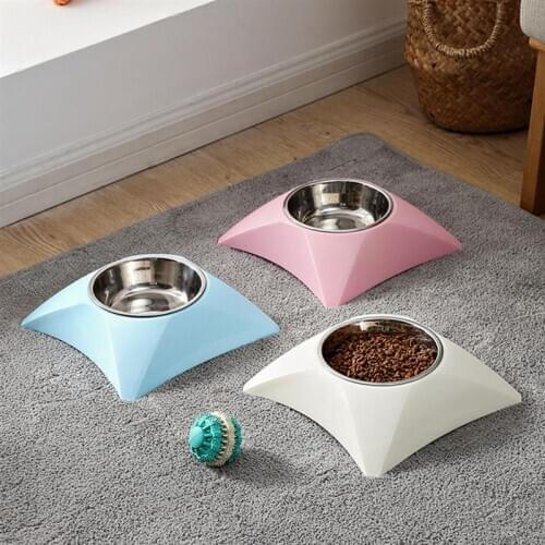 400ML Stainless Steel Pet Bowl Star Round Shape Cat Dog Food Bowl Non-slip Puppy Bowl Pet Feeders Drinking Dish Feeder