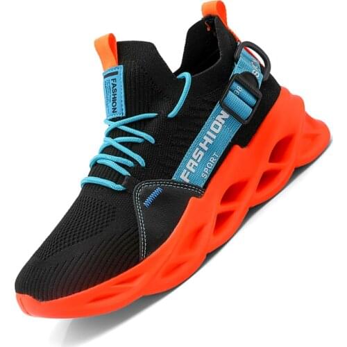 Fashion Man Sports Shoes Lightweight Walking Shoes for Men Black Yellow Outdoor Male Sneakers Damping Jogging Athletic Trainers