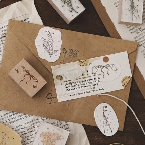 Card Making Stamps Set Wood Mounted Rubber Stamps for Card Making DIY Crafts Scrapbooking