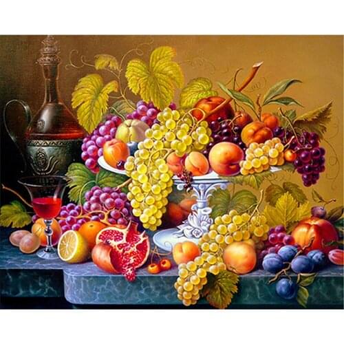 Fruit Strawberry DIY 11CT Cross Stitch Embroidery Kits Craft Needlework Set Printed Canvas Cotton Thread Home Room