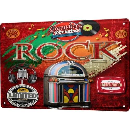 Nostalgic Jukebox Record Rock Poster Tin Sign Metal Plate Decorative Sign Home Decor Plaques for Bar Club Cafe 20x30cm