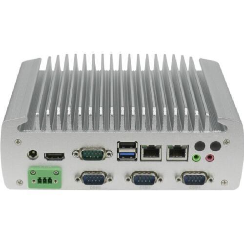 Newest Support 6*COM Fanless Mini PC with Celeron J1900 2*LAN HDMI VGA Quad Core Mini Computer Windows7 Linux HTPC Industrial PC