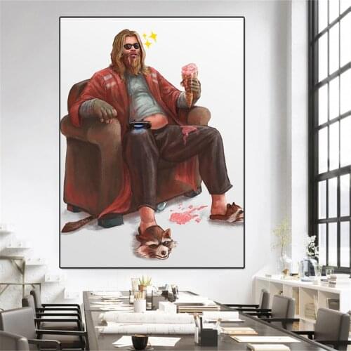 Marvel Avengers Superhero Thor Ragnarok Poster Disney Loki Endgame Canvas Painting Wall Art Kids Room Home Interior Decoration