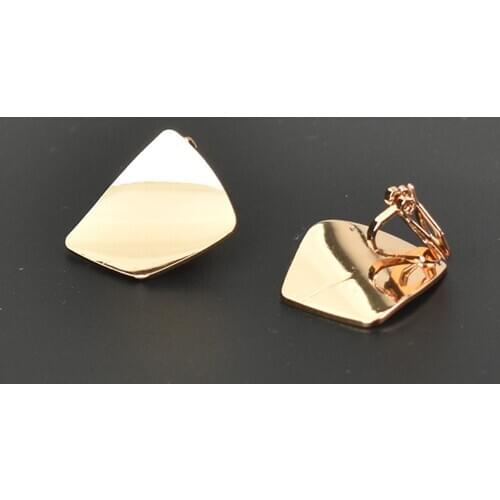 Gold Color Geometric Irregular Clip Earrings For Women Non Pierced Geometric Jewelry Metal Ear Cuff Earring Fashion Accessories