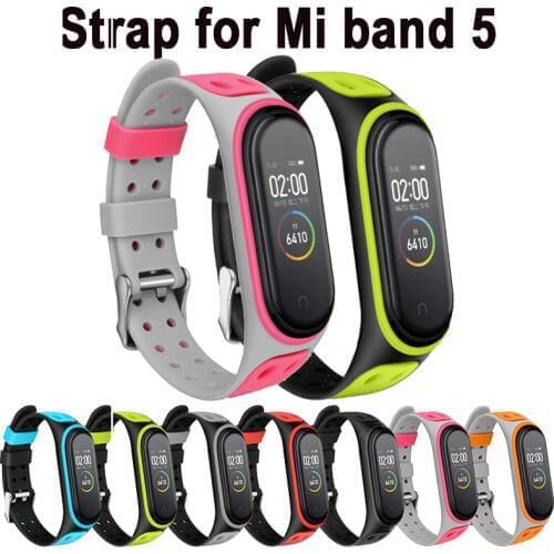 For xiaomi mi band 5 miband 5 4 3 strap Silicone Soft TPU smart Wristband replacement sport straps for xiomi mi band 5 bracelets