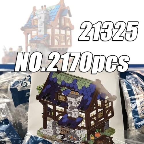 IN Stock MOC Creative City Street Medieval Blacksmiths Model 2170PCS Building Block Brick Set Toy Kid Birthday Gifts 21325