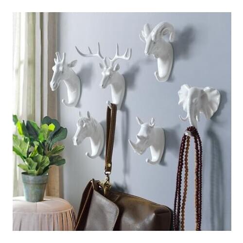 House Garment Hanger Gold/Black/White Animals Head Shape Decorative Multi-Purpose Hook for Hallway Locker Room Wardrobe