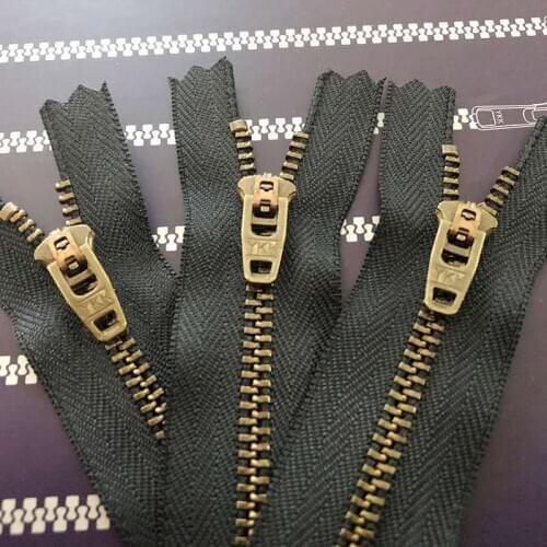20pcs/lot 3# Vintage Metal YKK Zipper Close End Black Bronze Jeans Pants Overalls for Sewing Accessories