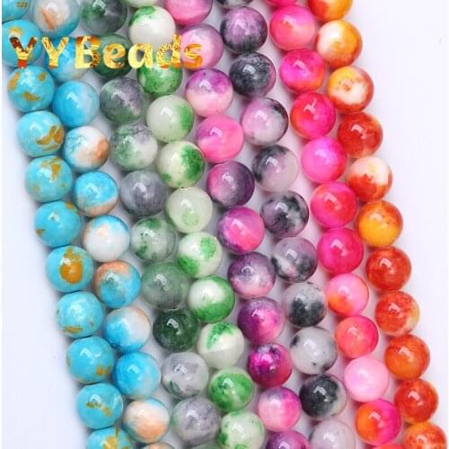 High Quality 100% Natural Persian Jades Beads Round Loose Spacer Beads 6-12mm 34 Colors For Jewelry Making Bracelets Earring 15"