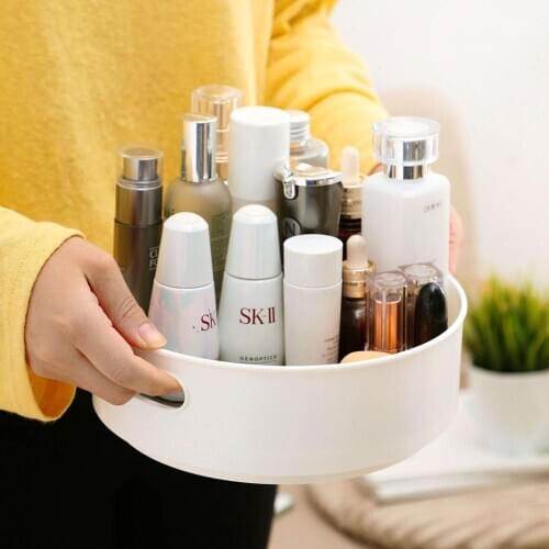 Japan Import Rotating Seasoning Storage Box Kitchen Plastic Spice Storage Shelf Desktop Makeup Skin Care Rack