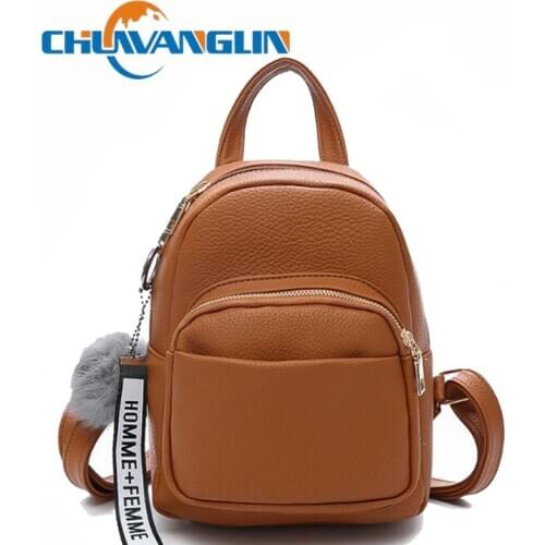 Chuwanglin Women PU Leather Mini Backpacks Students Pendant Shoulder Schoolbags Fashion Small Travel Bags Mochila A92211