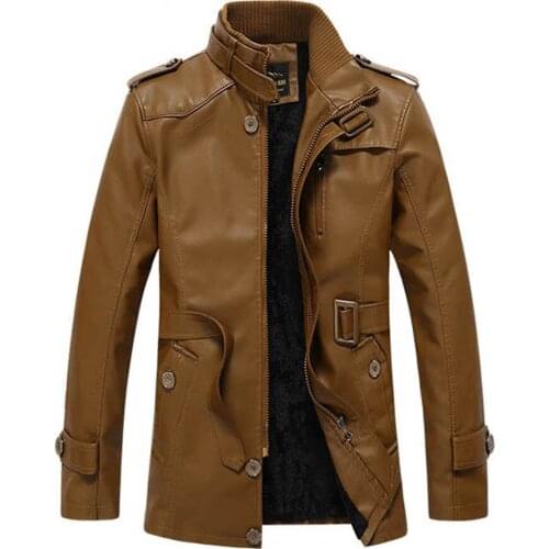 Winter Military Jackets Men Outwear Bomber Jacket Fashion PU Motorcycle Leather Jacket Coats jaqueta de couro mascu Wholesale