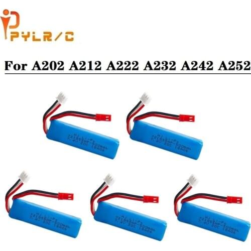 1/2/3/5Pcs 7.4v 500mah Lipo Battery for WLtoys A202 A212 A222 A232 A242 A252 4WDRC toys Car model parts 2s 721855 7.4v batteries