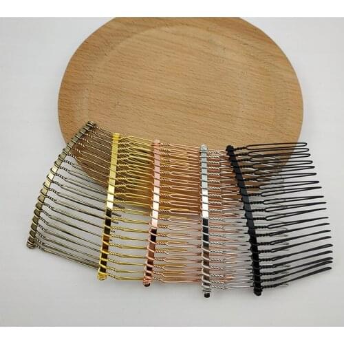 12pcs/lot Inserted Comb hair accessories for wedding accessories DIY hair clips hair comb black iron silver gift 20 Teeth