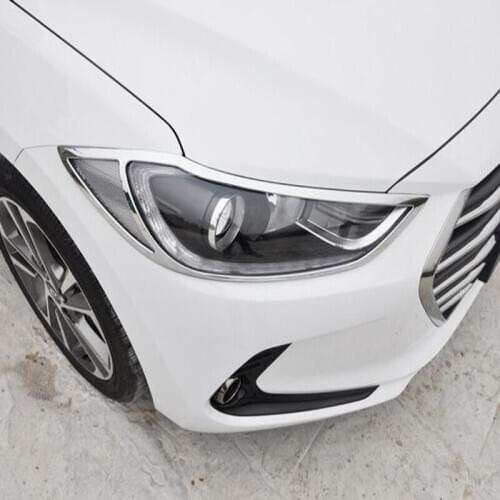 For Hyundai Elantra 2016 2017 ABS Chrome car styling Car Headlamps cover Cover Trim accessories 2Pcs