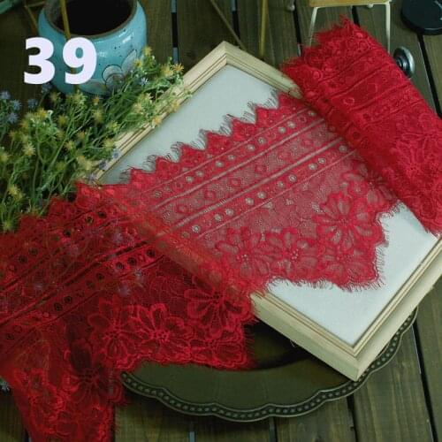 3 meter lace trim 26cm color eyelash lace trim black white chantilly lace trim wine color DIY trimming lace
