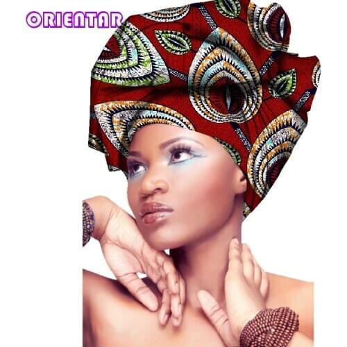 African Head Scarf Print Cotton Wax African Scarf for Women African Clothing Bazin Rich Women Headwear WYB289