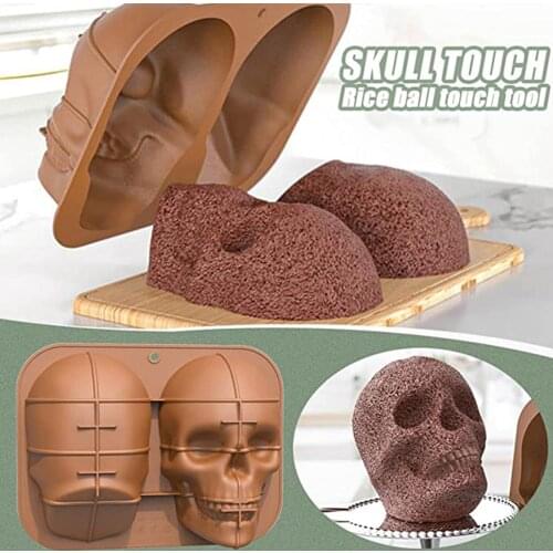 Large DIY Skull Mousse Dessert Pan Silicone Cake Molds Chocolate Moulds Halloween Party Decorating Kitchen Pastry Baking Tools