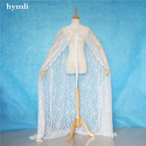 Ivory / White Lace Cape Cloak Hooded Wedding Gothic Medieval Costume Renaissance Halloween