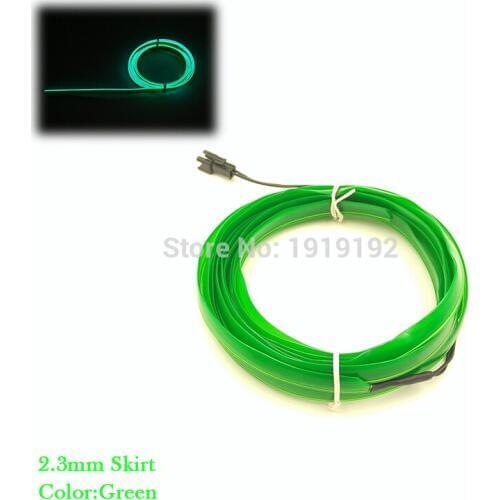 EL wire 2.3mm-skirt not Include the Inverter LED Electroluminescent Glowing Lighting for Home and Office CAR Party Decoration