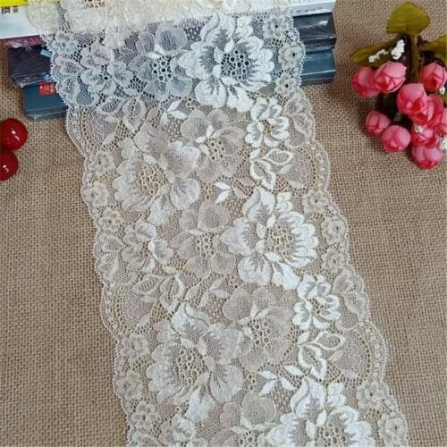 J-2E1003 Width 18cm High Quality Skin Elastic Colorful Lace Ribbon Trims Lace Trim For DIY crafts material gift packing lace