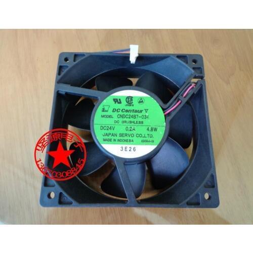 Japan Servo CNDC24B7-034 CNDC24B7R DC 24V 0.2A 4.8W 120x120x38mm 2-wire Server Cooling Fan