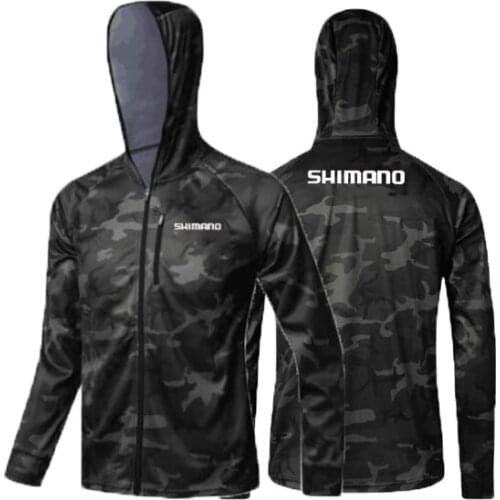 Camouflage long-sleeved hooded fishing clothes sunscreen quick-drying insect-proof Cycling shirts face neck